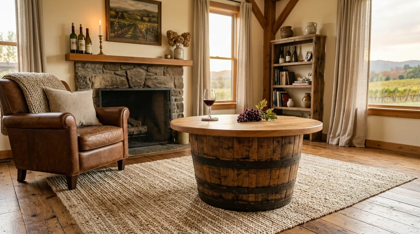 12 Rustic Wine Barrel Furniture Ideas for a Vineyard Vibe